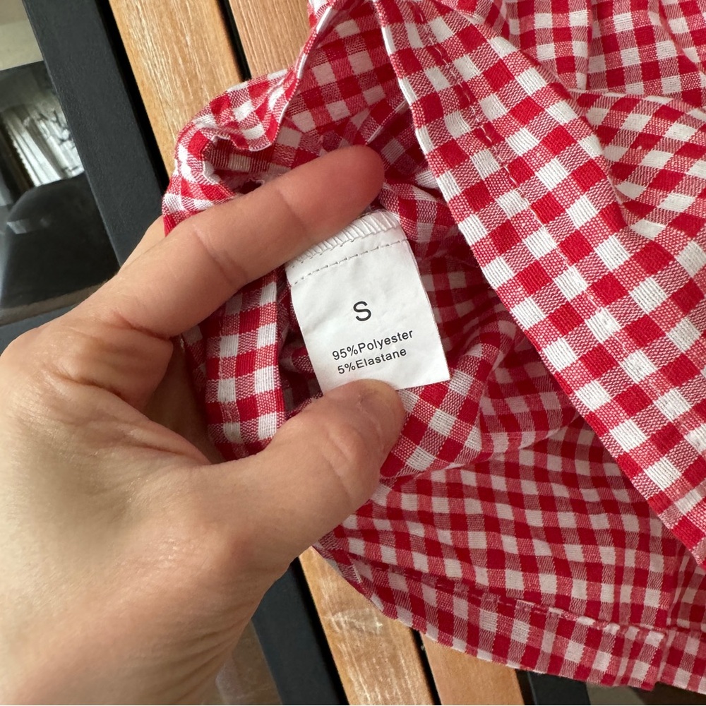 Gingham boxer shorts logo patch daily drills parke high waisted rise pjs lounge - Picture 4 of 4